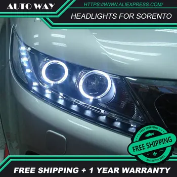 

Car styling LED HID Rio LED headlights Head Lamp case for KIA Sorento headlights 2009-2012 Sorento headlight Bi-Xenon Lens low