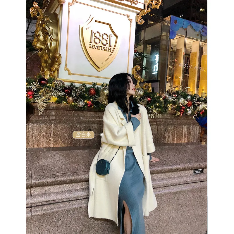 

2019 New Style Autumn And Winter Mid-length Laziness Wind Mao Knitted Elegant Slimming Imitation Mink Cardigan Coat Women's Fash