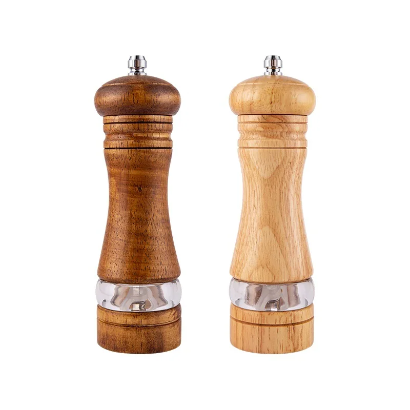 Adjustable Manual Pepper Grinder Wooden Salt & Pepper Mill With Ceramic Grinder