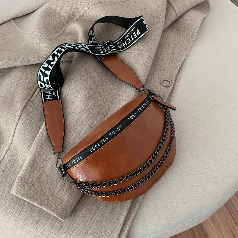

INS New Arrival Bag 2019 Korean-style Fashion Retro WOMEN'S Pocket Chain dan bei bao Broadband Oblique Chest Bag Fashion
