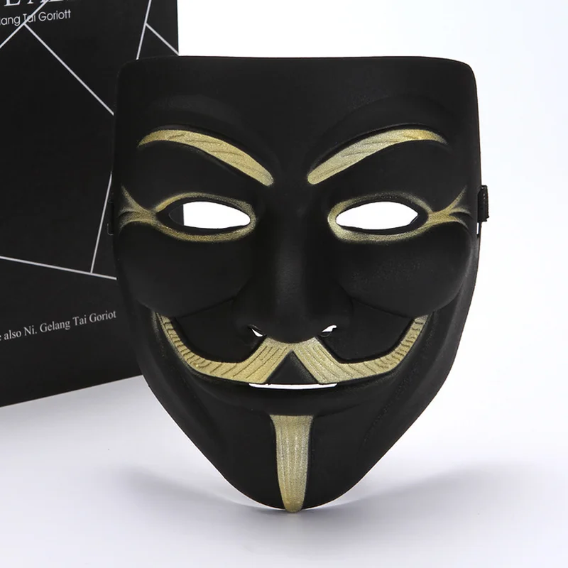 10 шт. новый черный V for Vendetta костюмная маска косплей аксессуар анонимным фильм Гай