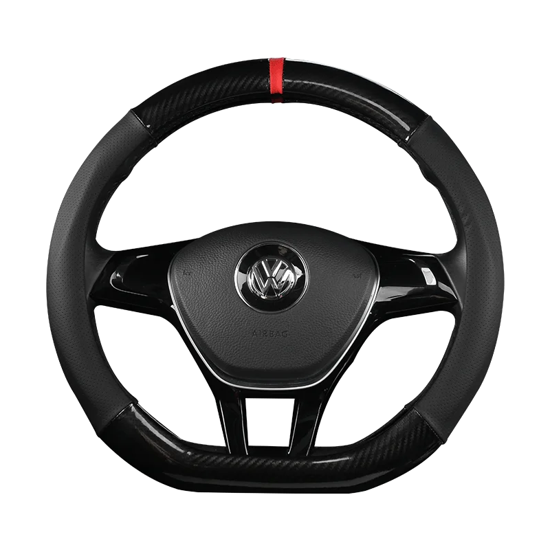 Автомобильный кожаный чехол на руль из углеродного волокна для Volkswagen VW Gol Tiguan Passat