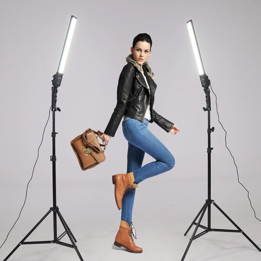 GSKAIWEN 2 Packs Dimmable Bi-Color Photography Lighting Studio LED Video Light Kit with Tripod Stand for Portrait Product Shoot