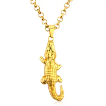 

LUXUKISSKIDS Stainless Steel Men Chain Necklace Animal Jewelry Colar Gold Big Statement Pendants Necklaces