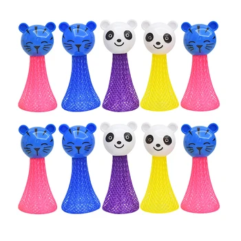 

10PCS/Pack Eva Bouncing Ball Cartoon Panda Cosplay Spring Man Fly Bounce Toy Dancing Jumpy Elf Action Figure Toys For Kid Adult