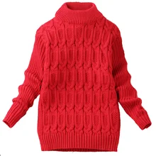 От 2 до 10 лет однотонная зимняя плотная трикотажная рубашка с высоким воротником для мальчиков и девочек однотонный пуловер с высоким воротником