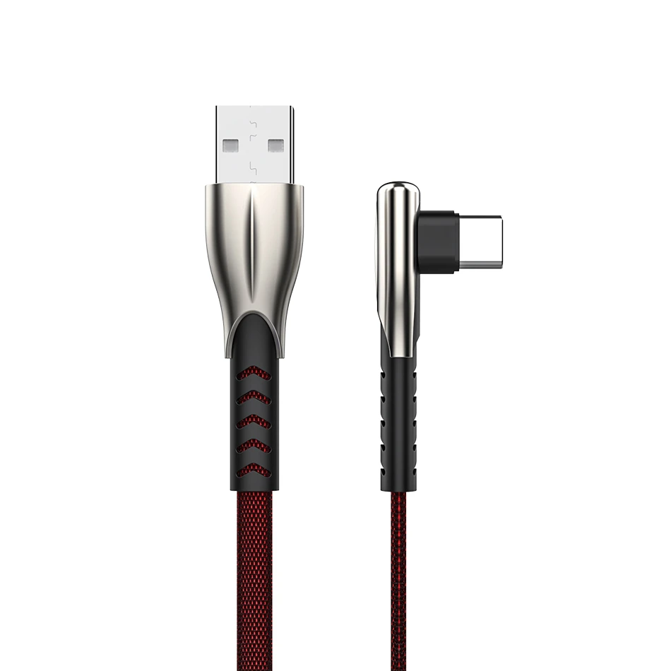ROCK 5A usb type C кабель 1 м 2 м QC3.0 Быстрая зарядка type-C кабель для huawei P30 Xiaomi samsung S10 S9 USB-C зарядное устройство - Цвет: Black