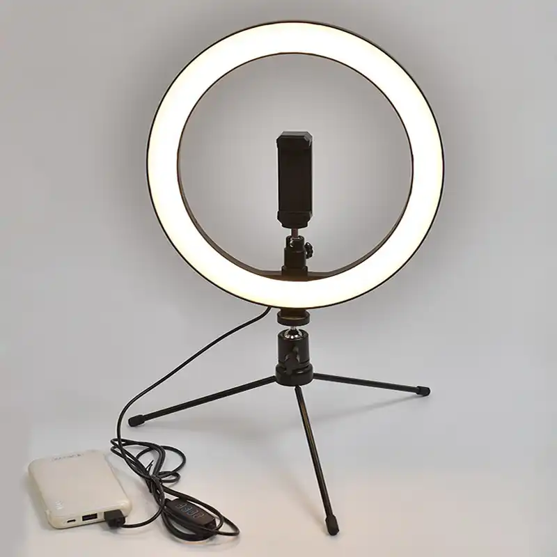 tripodes de mesa de escritorio anillo aro de luz para celular led para maquillaje hacer tik tok de selfie luz flash fotografico con soporte para