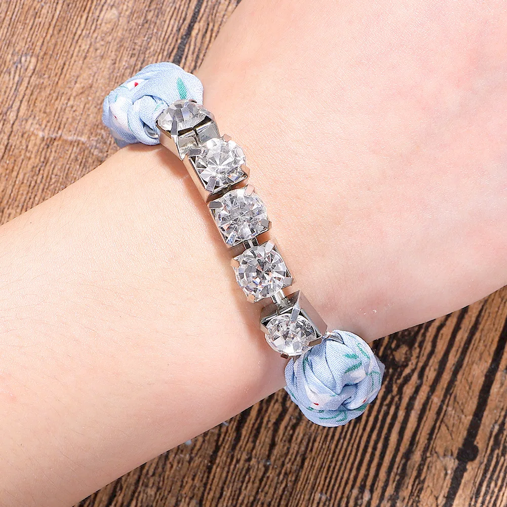 Cpop Rhinestone Polyester Fibre Zircon Bracelet Colorful Crystal Stone Creative Charm Bracelet Women Simple Jewelry Accessories