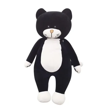 

60-100cm Large Cute Black Cat Bed sleeping plush doll pillow cushion Lovely warm cat pet animal plush toy for children girl gift