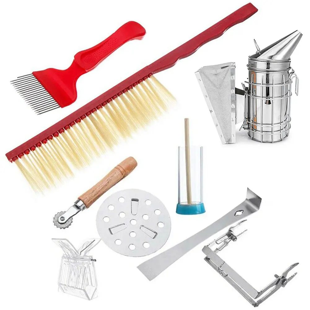 Скребок инструменты из нержавеющей долговечной стали защита пчелиная щетка ловушка оборудование Пчеловодство тепловой щит практичный окуриватель для пчелиного Роя комплект
