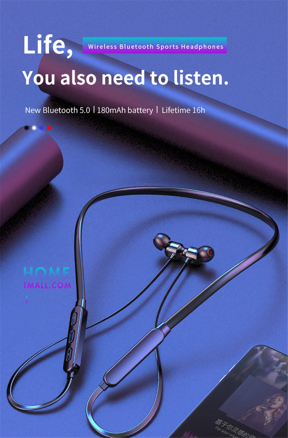 M9 висячая Шея Bluetooth стерео гарнитура наушники-вкладыши спортивные шеи Висячие Бег для всех смартфонов