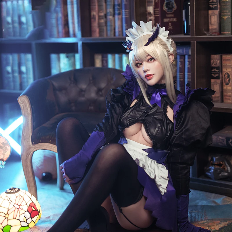 Аниме Fate/Grand Order Fgo Arutoria платье горничной Сексуальная Милая униформа женский наряд