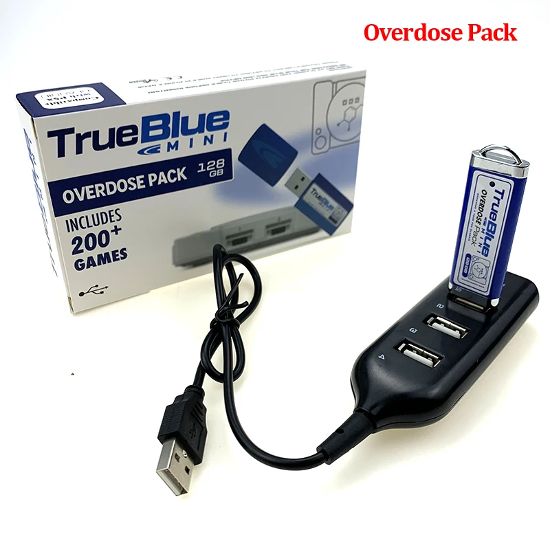 True blue mini Fight Pack 32 Гб с 58 играми/METH PACK 64 ГБ с 101 играми/CRACKHEAD PACK 64 ГБ с 101 игры для ps1 консоли - Цвет: Overdose Pack 128G