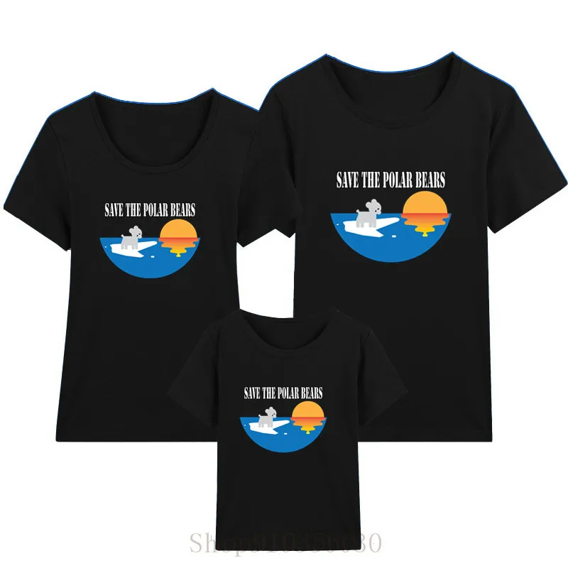 Save the polar bear/белая одежда для малышей Одежда девочек Мама и я одинаковые комплекты