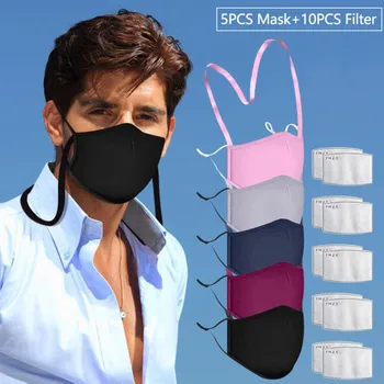 

Adult 5PC Can Wear a Filter Mask Around Their Neck Reusable proof Mask Mouth Face Cover mouth caps Cover Case