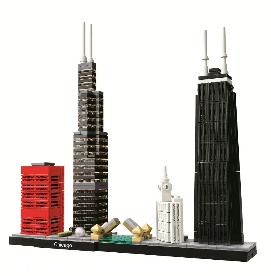 

Bela Architecture Building Sets Chicago Willis Tower Model Building Block Bricks Toys Compatible with Legoinglys
