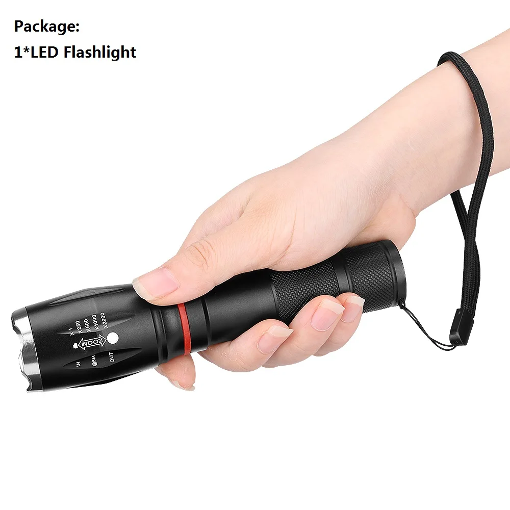 LED Flashlight T6 COB Waterproof Handheld Torch Zoom Focus Lamp Magnetic Work Light for Emergency Lighting By AAA/18650 Battery - Испускаемый цвет: Without Battery