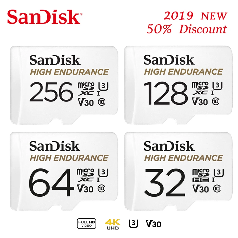 Карта памяти SanDisk microSD высокой прочности 128 ГБ 256 ГБ microSDXC cartao de memoria 64 Гб 32 Гб microSDHC C10 V30 U3 4K