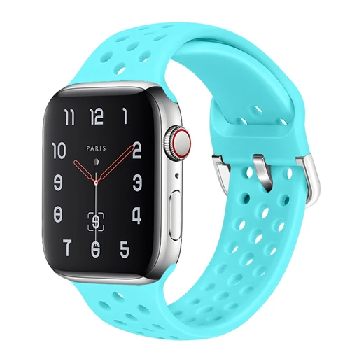 Sky blue Спортивный силиконовый ремешок для apple watch, ремешок для apple watch, 42 мм, 38 мм, iwatch, ремешок 44 мм, 40 мм, модный браслет для часов 5, 4, 3, 2 - Цвет ремешка: Sky blue