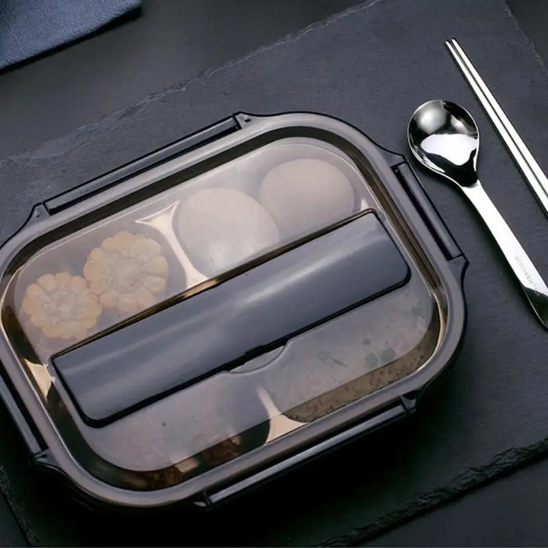 Ланч-бокс из нержавеющей стали, японский стиль, отсек, набор Bento box для взрослых и детей, для пикника, офиса, школы, контейнер для еды