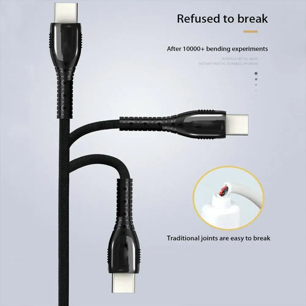 5A светодиодный тканевый usb-кабель для зарядки и передачи данных для huawei P20 Pro pocophone mate 9 10 Pro