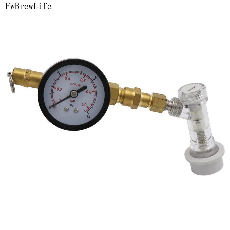 Spunding Valve Adjustable Pressure Relief Valve Assembly with Gauge Ball Lock Disconnect Integrated Check Valve Beer Brewing  (3)