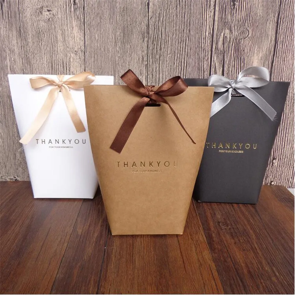

50pcs/lot Thank you Merci Gift Packing Bags Paper Box Wedding Birthday Party Gift Package Suppliers