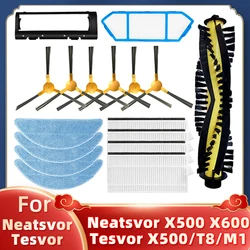 Main Side Brush Filter Mop Cloth Replacement Parts for Neatsvor X500 X600 Tesvor X500 Pro Ikhos Create NetBot S15 Vacuum Cleaner