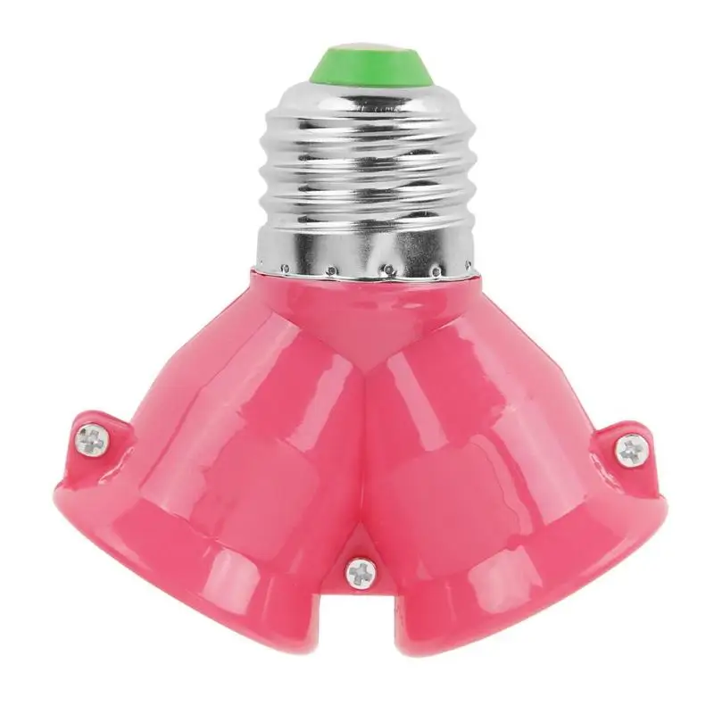 2 в 1 E27 патрон лампы e27 патрон лампы сплиттер адаптер светильник база для светодиодный лампы - Цвет: Розовый