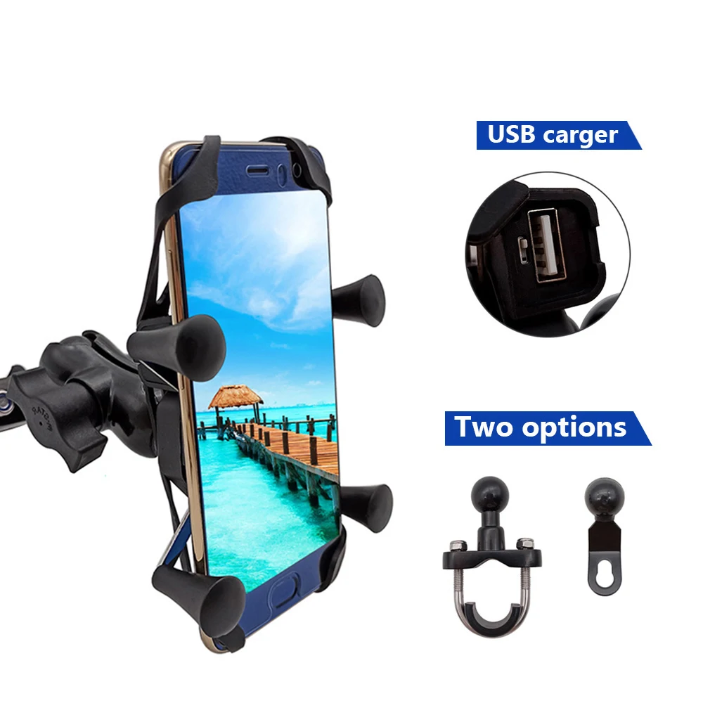 Универсальный держатель для мотоцикла с USB выключателем быстрой зарядки Yamaha FZ09