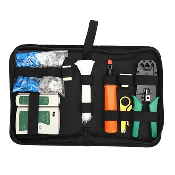 

10Pcs/Set Portable LAN Network Repair Tool Kit Cable Clamp Pliers Tester Network Crimper Stripping Crimping Pliers