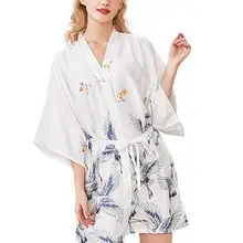 Сексуальное женское атласное платье с цветочным узором, свадебное платье невесты, халат для невесты, ночная рубашка, ночное белье, нижнее белье-кимоно, халат, M, L, XL, XXL