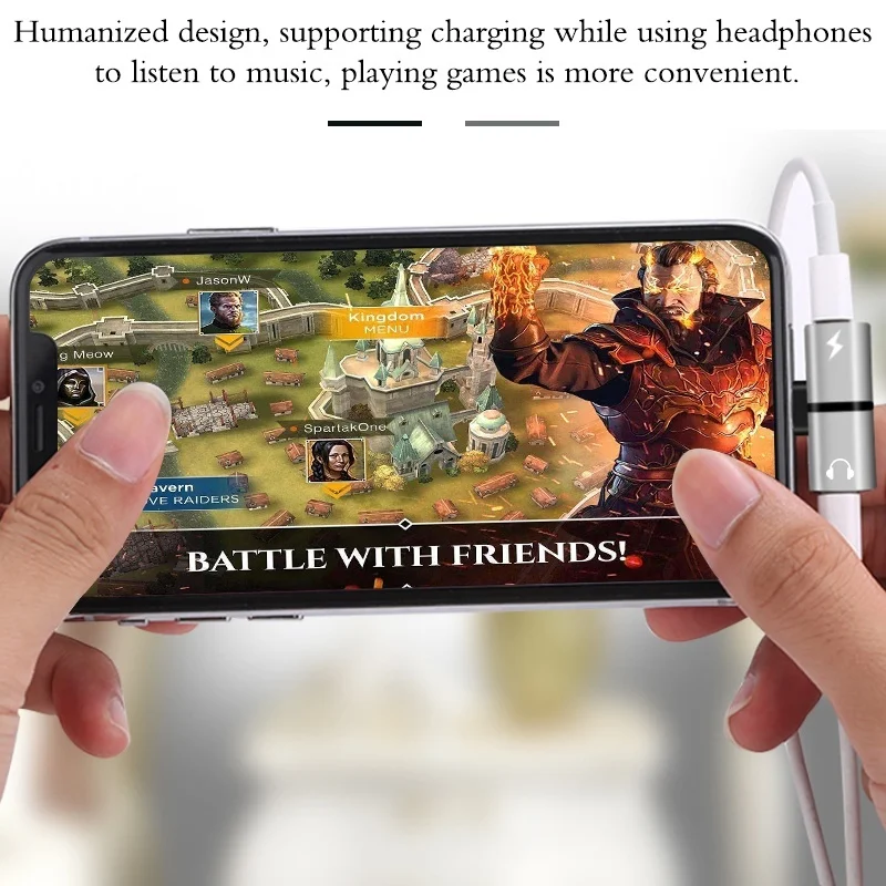 2 в 1 двойной разъем для наушников Lightning аудио зарядное устройство адаптер Iphone 11 Pro
