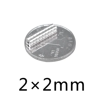 

1000pcs 2x2 milímetros Mini Super Forte Poderoso Ímã De Neodímio Rodada Rare Earth Ímãs 2*2mm