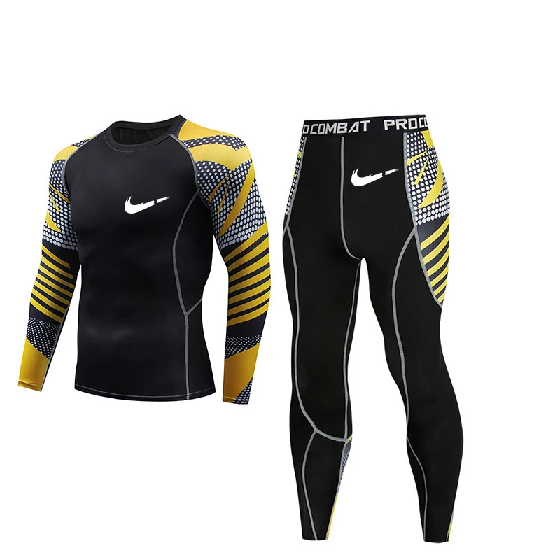 

New brand men's fitness sportswear men's compression shirts jogging training sportswear men's breathable bodybuilding clothing 2