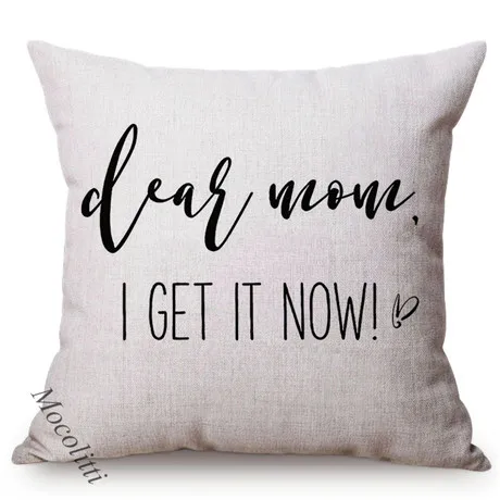 Black Nordic Letter Print Aunt Inspiration Pattern Decoration Sofa Cushion Cover Cotton Flax Chair Throw Pillows Cover almofadas K171-8