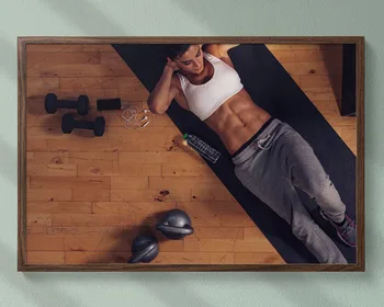 

B006 Abdominal Curl Training Fitness Bodybuilding Women Sexy Beautiful Strong Wall Sticker Silk Fabric Poster Art Indoor Decor
