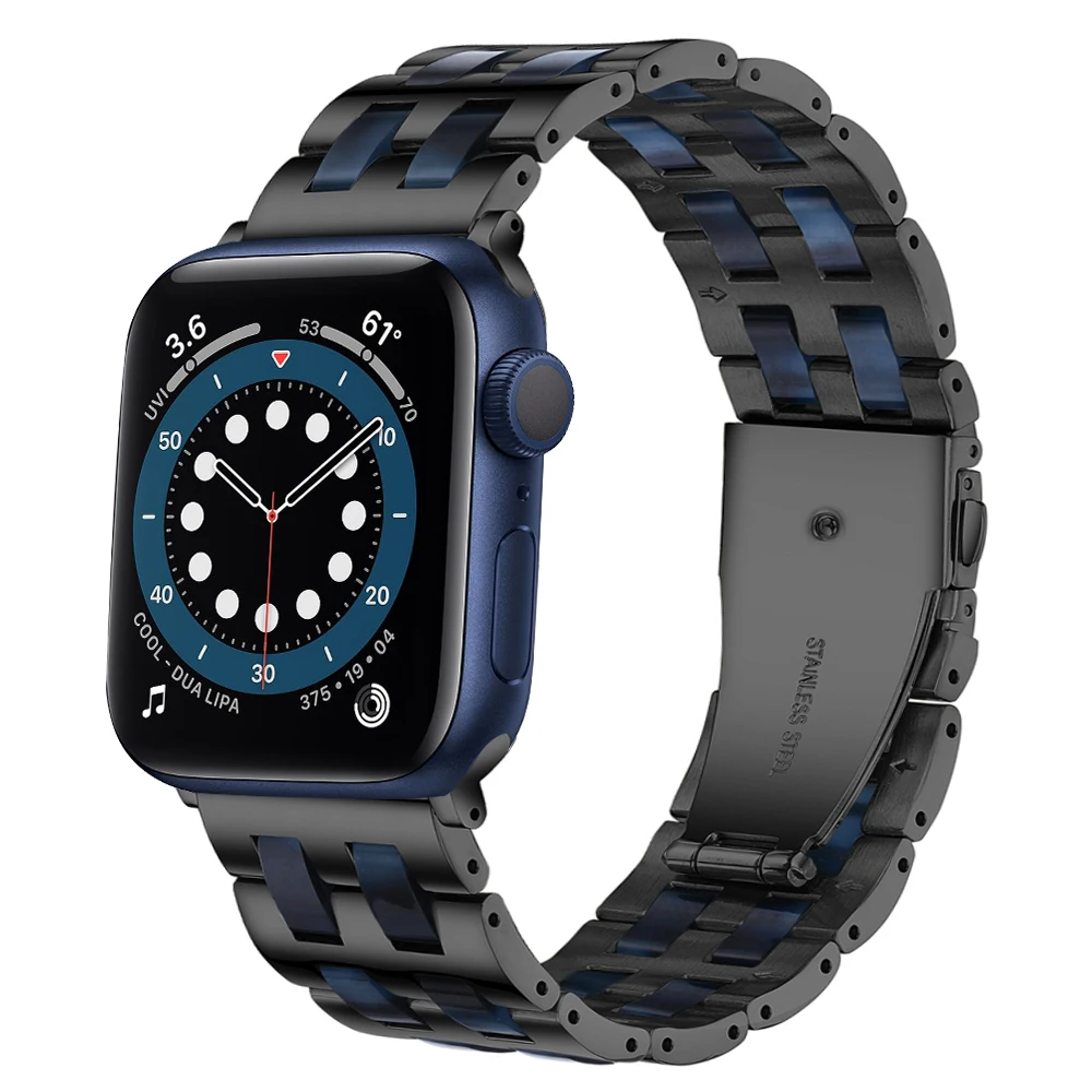 

Ремешок из нержавеющей стали для apple watch 6 band se series 5 4, роскошный браслет для iwatch 3 band 42 мм 38 мм correa, 44 мм 40 мм