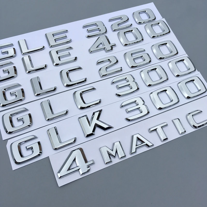 

Chrome Letter Number Emblem for Mercedes Benz A C E S CLA CLE CLS GLA GLC GLE GLS Car Styling Refitting Trunk Model Name Sticker