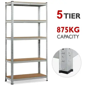 

5 Tier Metal Heavy Duty Garage Storage Shelf 875KG Boltless Assembly Boutiques Trade Rack Holder 180 X 90 X 40 Arrive In 7 Days