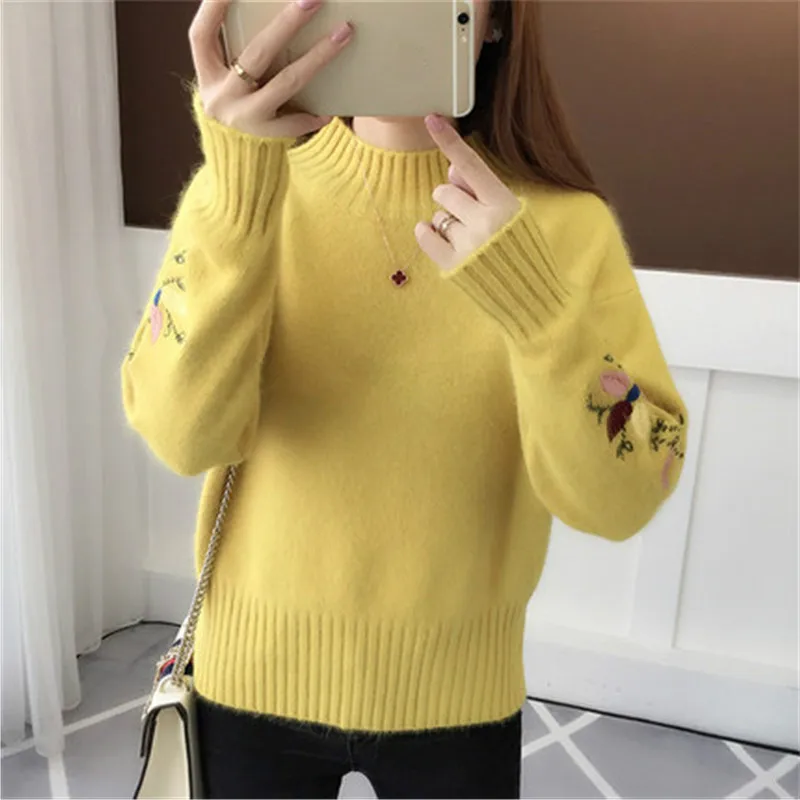 

High quality sweater,Autumn And Winter Half-Turtle-Neck Pullover Sweater Women's, Sweet Base Shirt,
