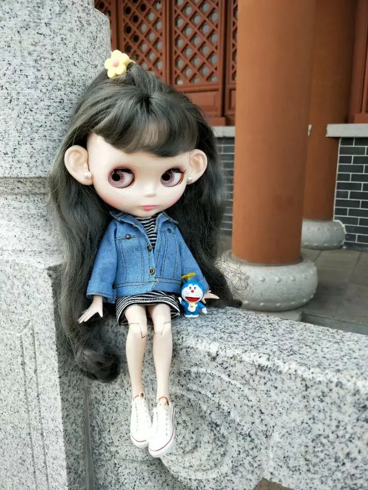 Blyth джинсовая куртка Озон пальто кукольный наряд(Fit blyth, BJD, озон, pullip, лат, licca, ob, kurhn, 1/6 кукла