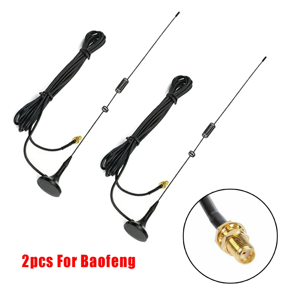 2 шт. автомобильная магнитная антенна UT-106UV SMA-F для Baofeng UV5R UV82 WalkieTalkie | Мобильные