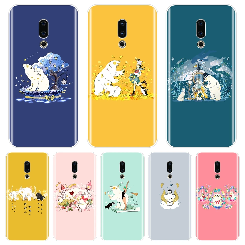 Чехол для телефона Meizu 16th 16x15 Lite 16 Plus полярный медведь милый пингвин из силикона