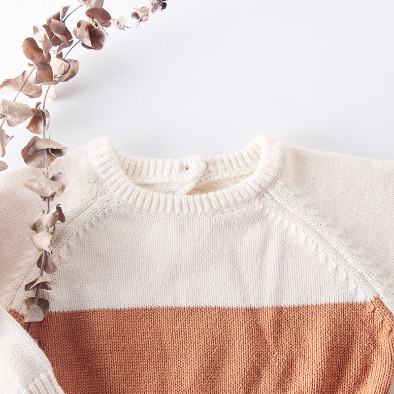 Humor Bear/осенне-зимний детский вязаный свитер, комбинезон, полосатый комбинированный Купальник для девочек, оранжевая хлопковая одежда для маленьких девочек, боди, Одежда для младенцев
