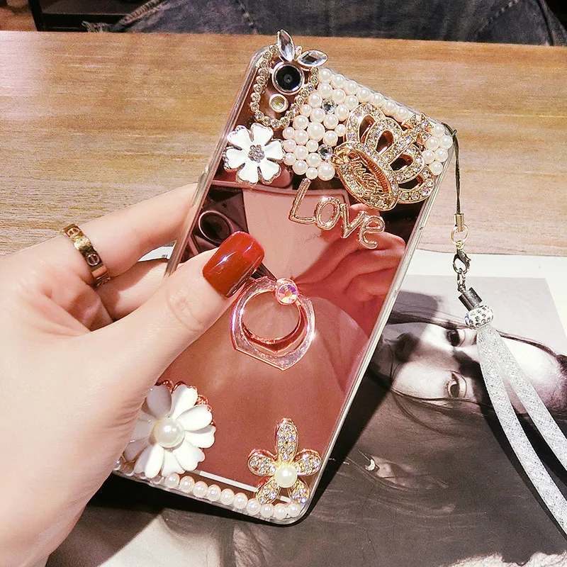 Роскошный сверкающий чехол с кристаллами mi rror телефонный для Xiaomi 5s 6 8 9 Lite SE 5X 6X A2