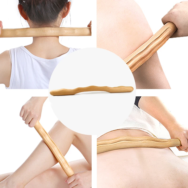 100% Natural Wooden IASTM GuaSha Stick  All In One Massage Effective Healthy Rob For Back Neck Shoulder Abdomen Leg Massage Tool