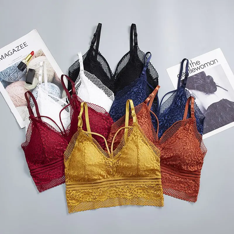 

Women Lingerie Lace Tube Top Fashion Wrapped Chest Breathable Sexy Bra With Chest Pad