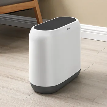 

New Kitchen Trash Can Bathroom Plastic Storage Bucket Home Dustbin Narrow Corner Gap Waste Bin Press Open Bathroom Waste Basket